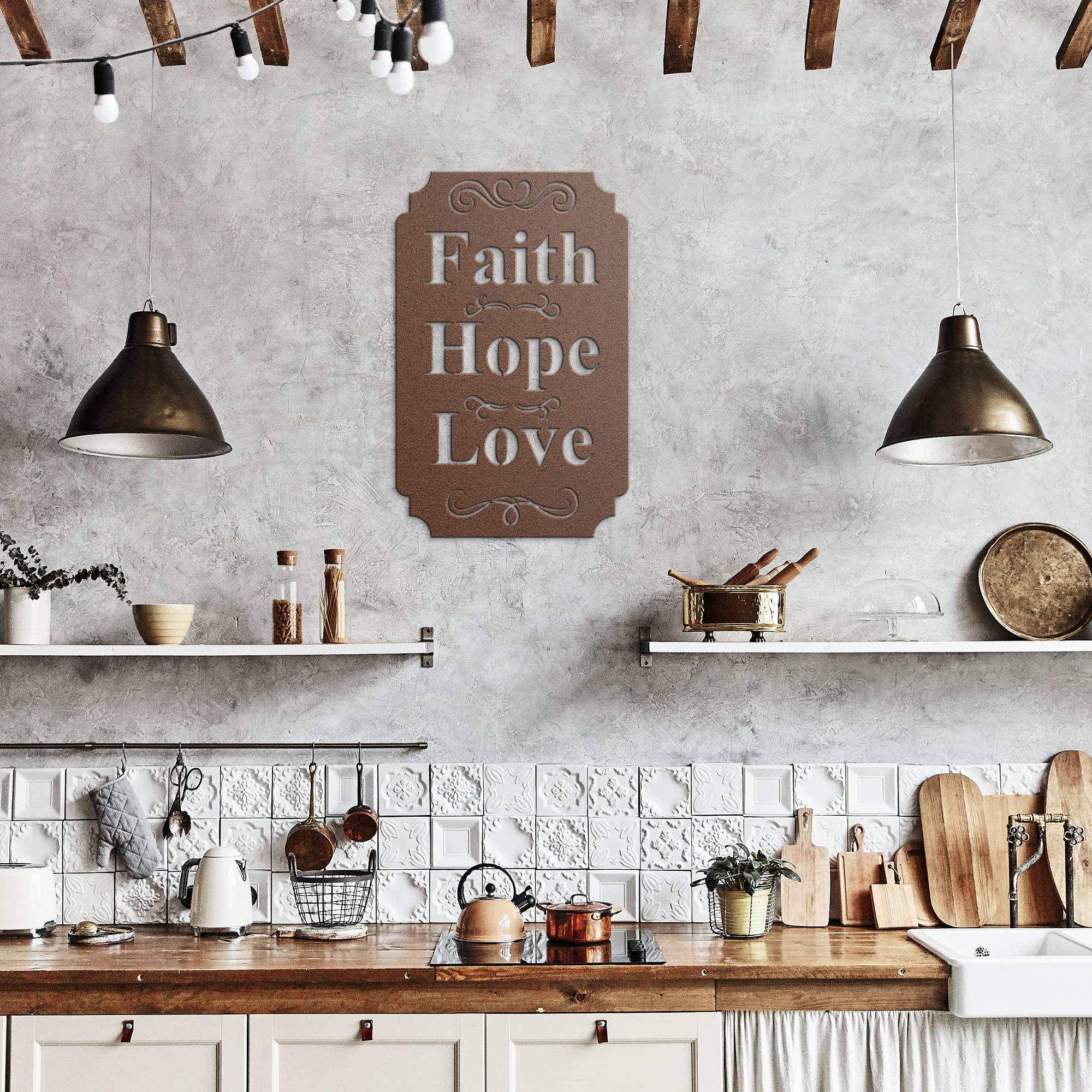 Faith Hope Love Wall Decor, Metal Wall Art, Bible Verse Wall Art ...