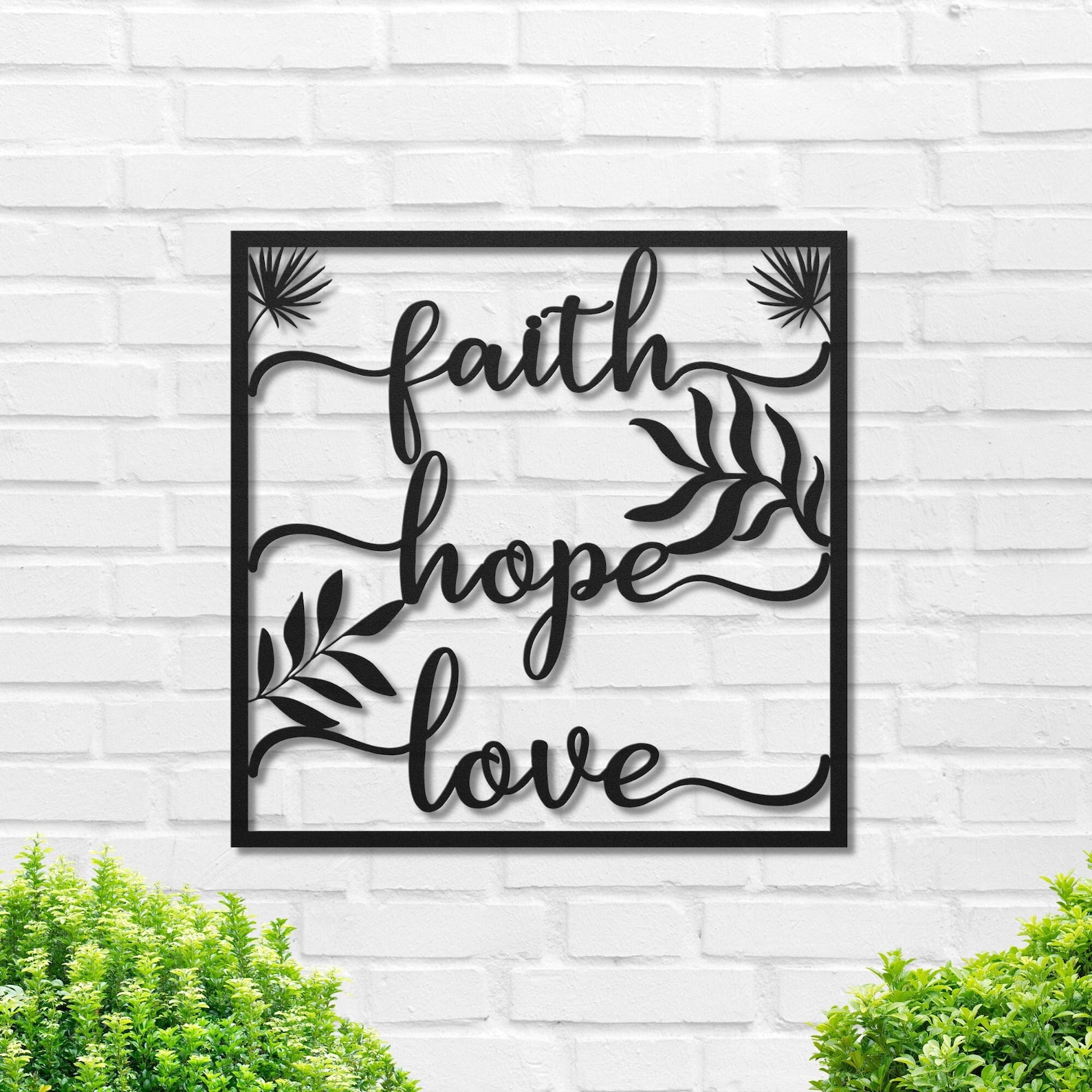 Faith Hope Love Wall Art Metal Wall Art Christian Wall Art Etsy
