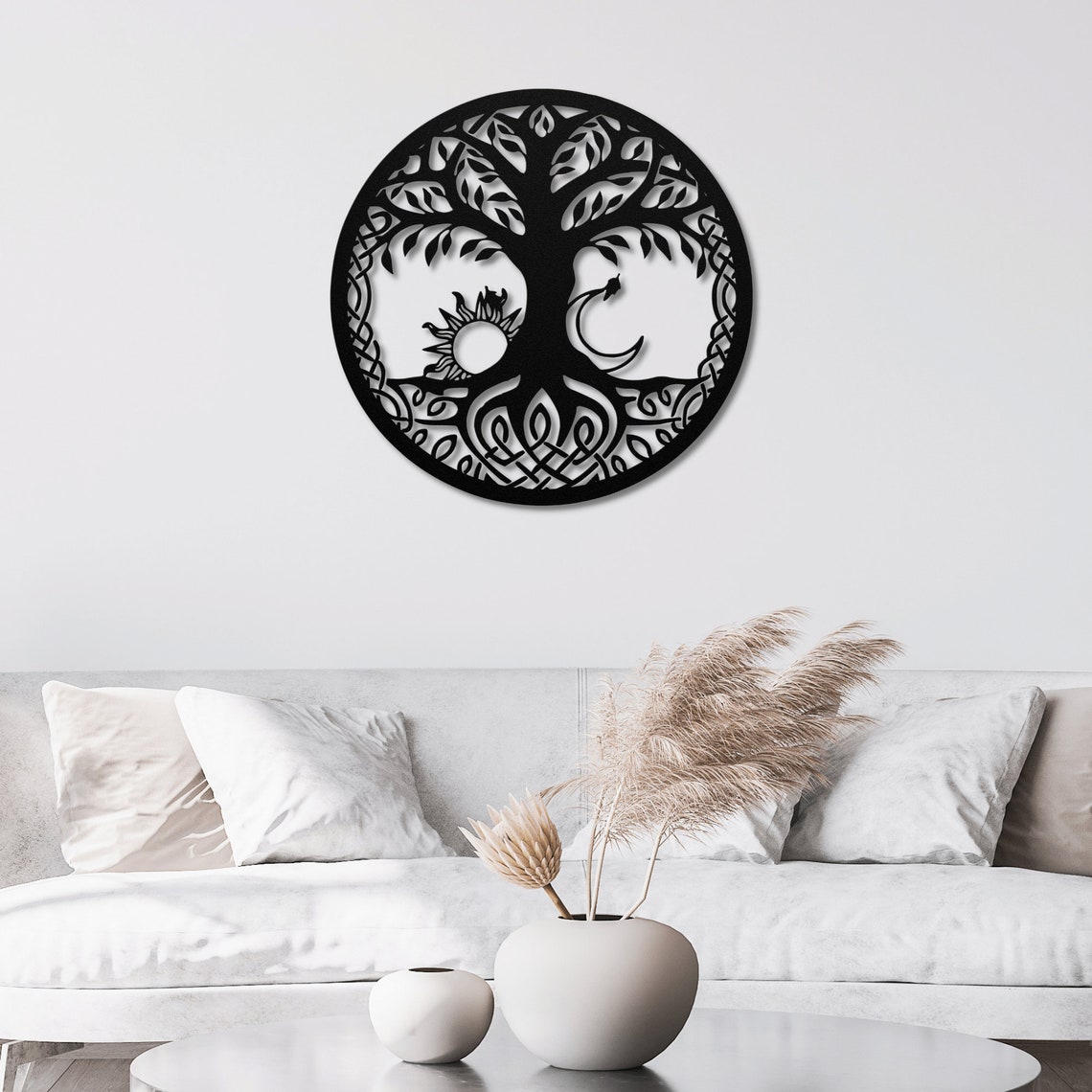 Tree of Life Metal Wall Art Sun and Moon Wall Decor Life - Etsy