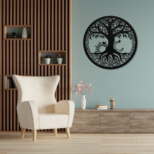 Tree of Life Metal Wall Art, Sun and Moon Wall Decor, Life Tree Wall Art, Tree of Life Art, Home decor, Wall Decor, Living Room Decor
