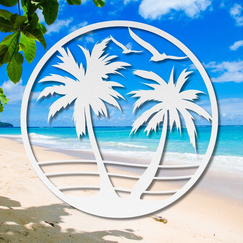 Palm Trees Metal Wall Art Tropical Indoor/outdoor Decor Etsy