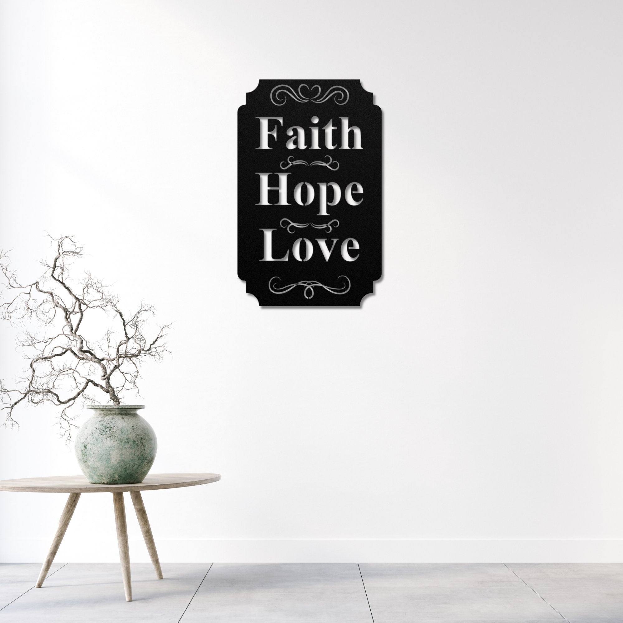 Faith Hope Love Wall Decor Metal Wall Art Bible Verse Wall - Etsy