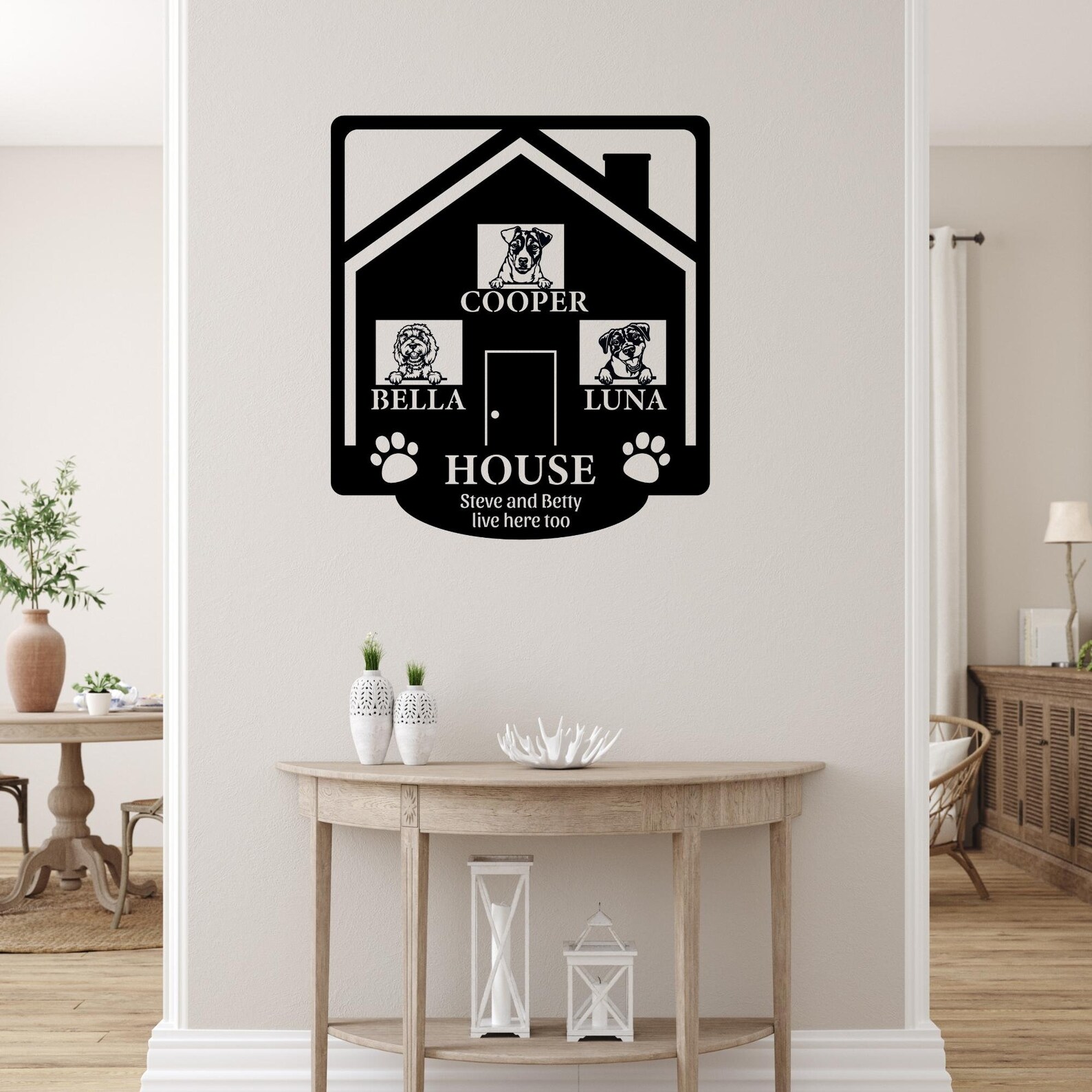 Personalized Dog House Metal Sign Custom Dog Names Metal Etsy