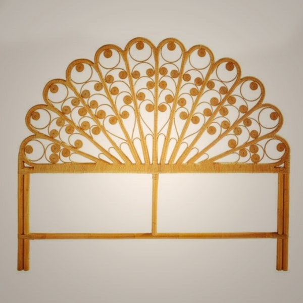 Rattan Headboard Queen Etsy