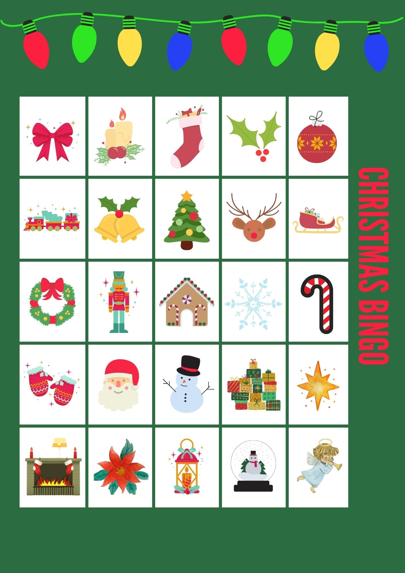 Printable Christmas Bingo Game - Etsy