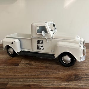 White Metal Farm Truck