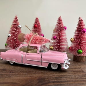 Pink Cadillac - Pink Christmas Tiered Tray Decor - Pink Cadillac - Cadillac Ornament - Pink Christmas Decor
