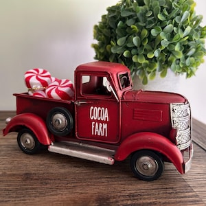 Hot Cocoa Bar - Hot Chocolate Tiered Tray Decor - Hot Chocolate Bar - Cocoa Bar - Cocoa Farms Metal Truck - Hot Chocolate Decor