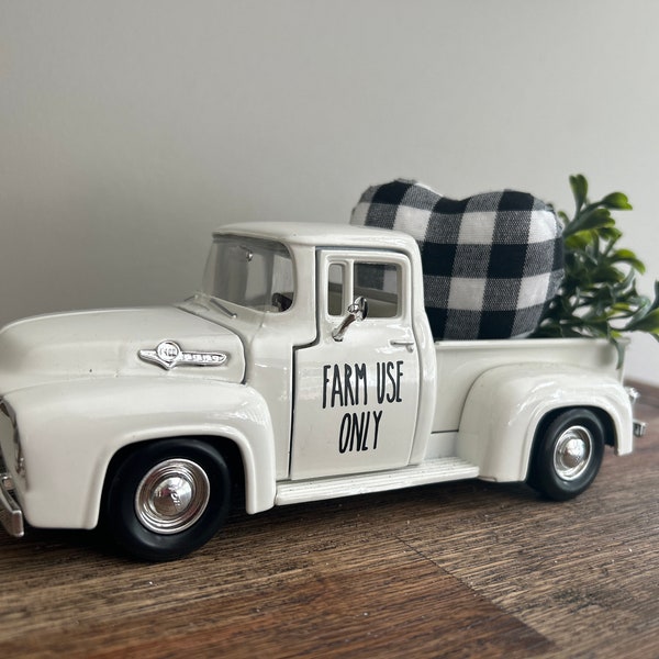 Large White Metal Truck Decor Etsy
