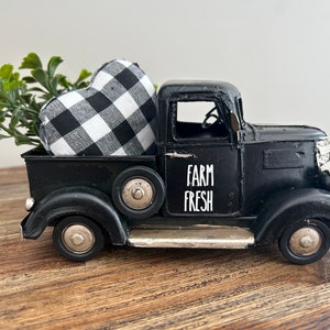 Buffalo Plaid Decor - Home Decor - Metal Truck - Farmhouse Decor - Buffalo Plaid - Farmhouse Home Decor - Spring Decor - Gift for Her - Gift