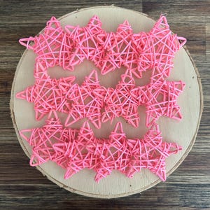 Pink Ornaments - Pink Christmas Ornaments - Bowl Filler - Pink Stars - Tiered Tray Decor - Ornaments - Hanging Ornaments - Tree Ornaments