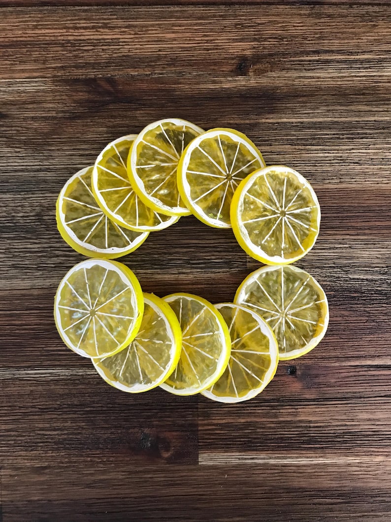 Lemons - Lemon Slices - Faux Lemon - Lemon Tiered Tray Decor - Lemon ...