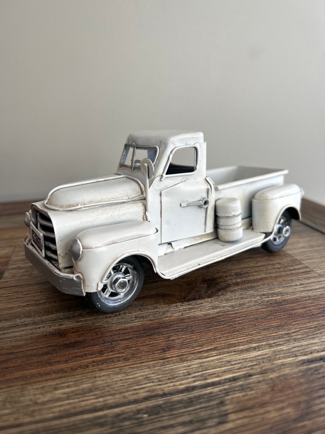 Metal Farm Truck White Metal Truck Farmhouse Decor Mantel Decor Metal