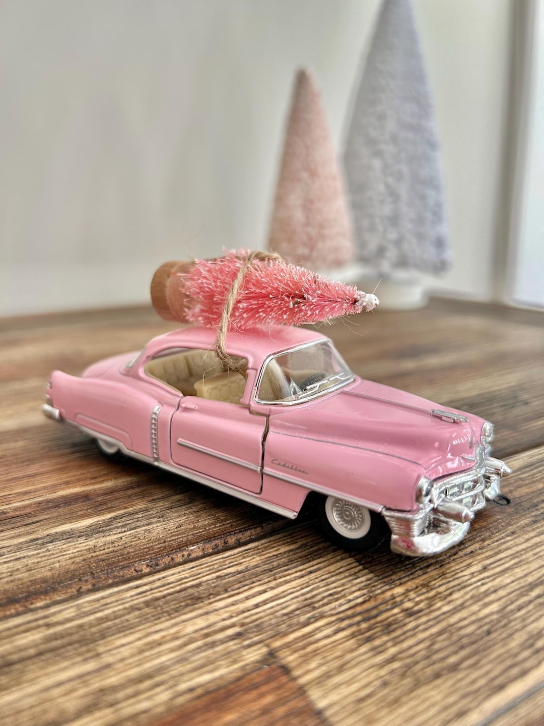 Car With Tree Vintage Pink Cadillac With Pink Tree Pink