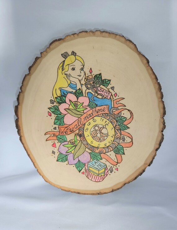 Alice in Wonderland Wood Wall Decor Etsy