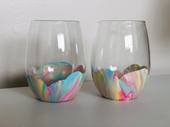Pastel Wine Glass Set