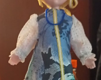 Muñeca Sri Lanka Europea Rubia Plástico Souvenir Vintage