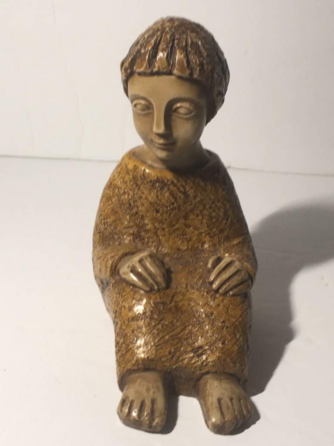 Bethlehem Creche Nativity Figurine Joseph in Brown Handmade Dolomite Etsy