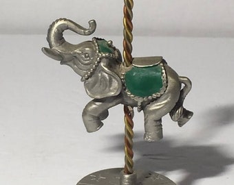 Spoontiques Elephant Figurine 573 Carousel Ride Pewter