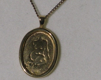 Wolf Circus Necklace Femme Gold Plated Nude Art Jewelry HTF Rare Piece Discontinued Lady Silhouette Feminine Delicate Empowering