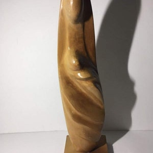 Virgin Mary Wooden Art Sculpture Hand Carved Handmade Vintage