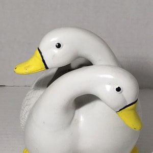 Double Swan Duck Ceramic Planter