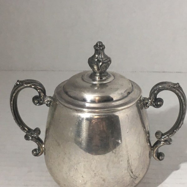 Vintage Silverplated MW Rogers Spring Flower Sugar Bowl with Lid International Silver