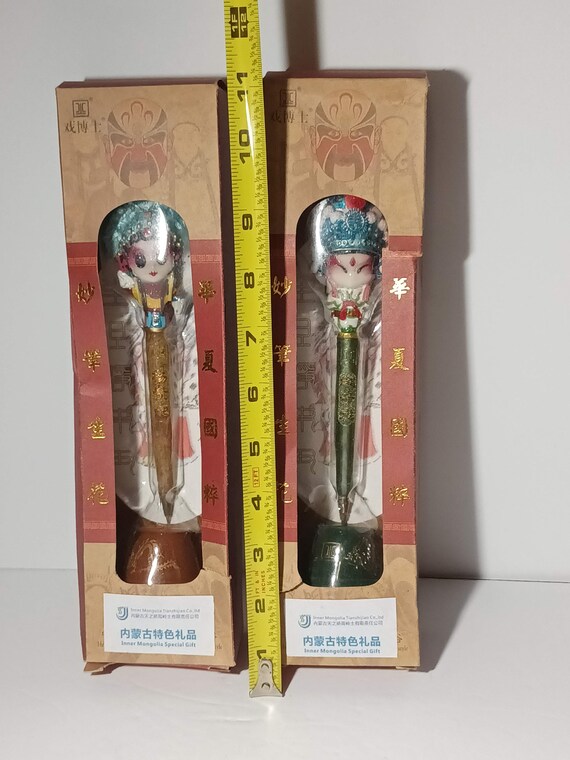 Stylo à Bille Décoratif Opéra Chinois - Avec Son Support, Design Personnalité, Neuf
