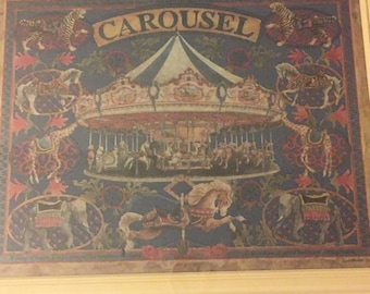 Eavenson 92 Carousel Art Framed Scherenschnitte A Thing of Beauty Keats Poem Sealed