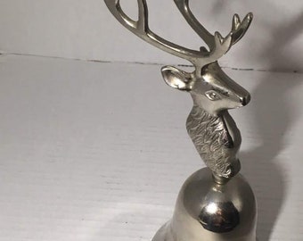 Campana de ciervo, alce, reno, color plateado, metal, fuerte