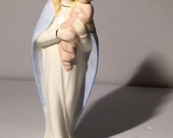 Figura de porcelana vintage de la Virgen María y el Niño, de Norcrest, Japón