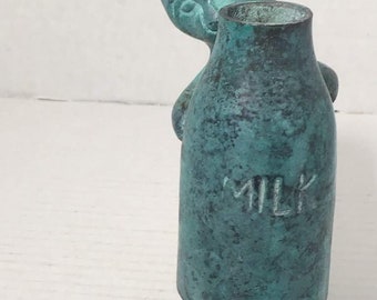 Toperkins Metal Cat Milk Bottle Art Figure RARE HTF Hard to Find