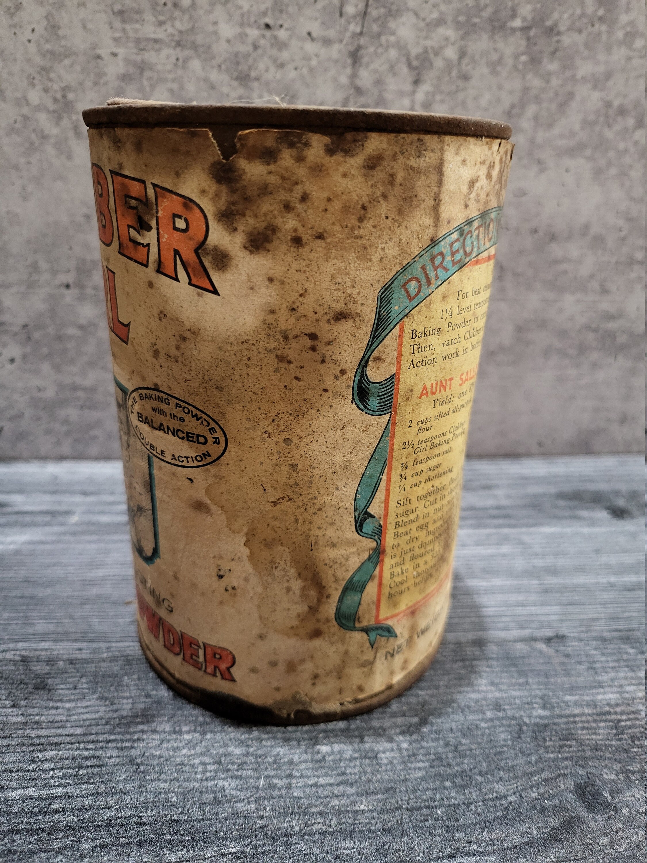 Vintage Clabber Girl Baking Powder Tin 1 Lb 9 Oz Etsy