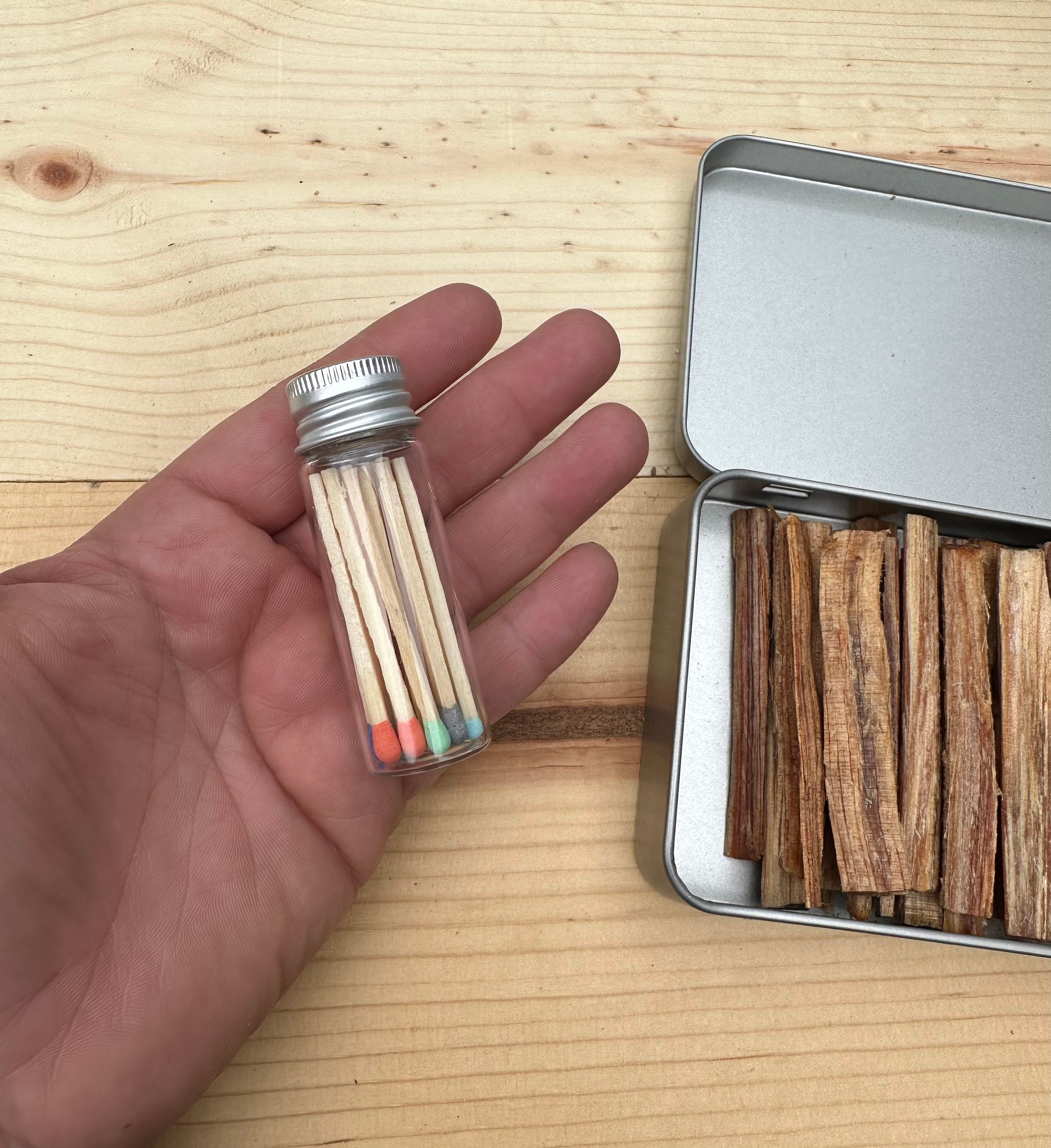 Fat Wood Fire Starting Kit in Metal Tin and Matches - Etsy UK