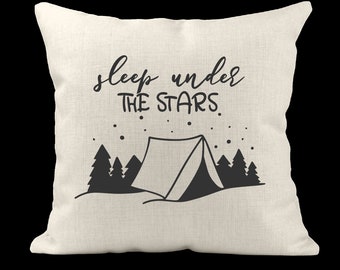 Sleep Under the Stars | Minimalist Camping Pillow | Natural Linen Pillow Cover | 16 x 16|