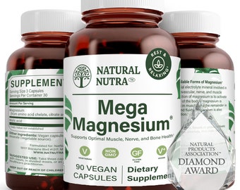 Cápsulas veganas de mega magnesio: salud muscular, nerviosa y ósea