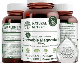 Suplementos masticables de magnesio: Obleas veganas de crema de naranja