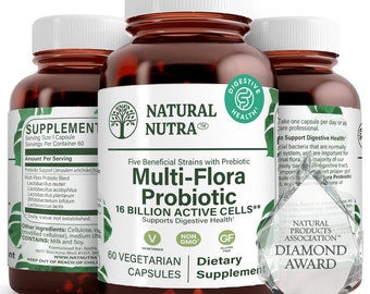 NaturalNutra Ultimate Flora Probiótico para Mujeres y Hombres, Mejora la Digestión, el Sistema Inmunológico, Reduce el Enrojecimiento, Lactobacillus, Acidophilus