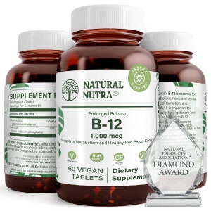 Vegan B12 Vitamin Supplements: Prolonged Release Tablets