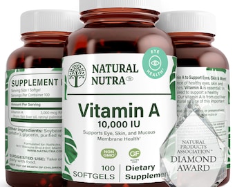 Vitamina A 10.000 UI en cápsulas blandas: Aceite de hígado de bacalao, salud ocular y cutánea.