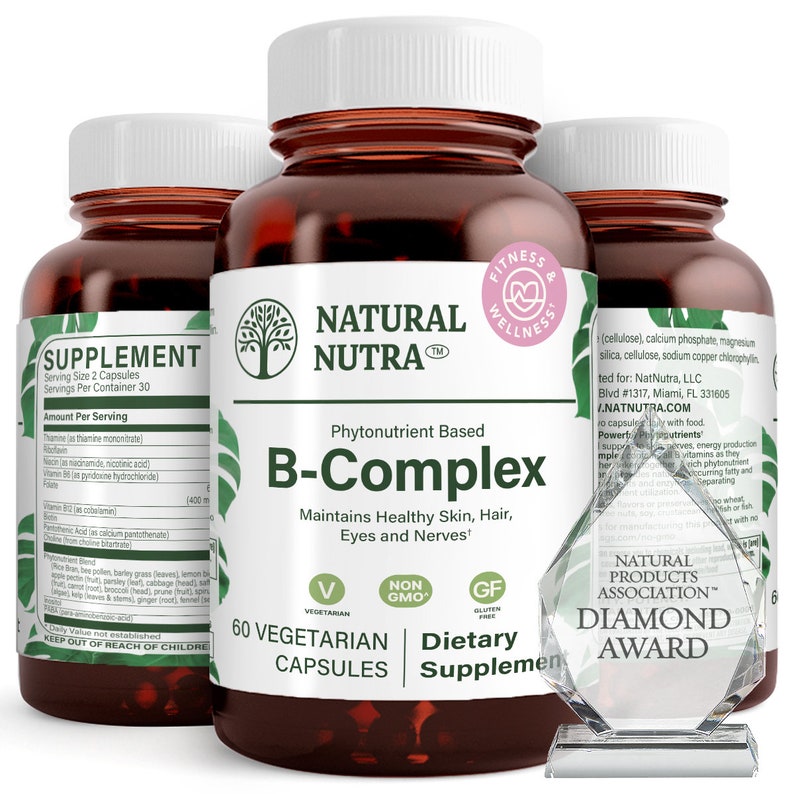 Natural Nutra Vitamin B Complex with Niacin Folic Acid image 1