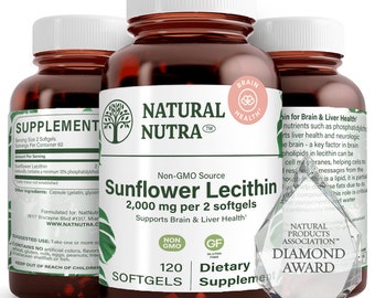 Cápsulas blandas de lecitina de girasol de 2000 mg: Salud cerebral y hepática