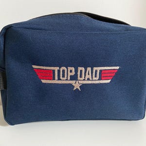 Trousse de toilette brodée TOP DAD  fête des pères #top gun