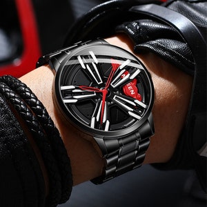 Orologio per auto di lusso / Design svuotato / Mozzo cerchio | Etsy Italia