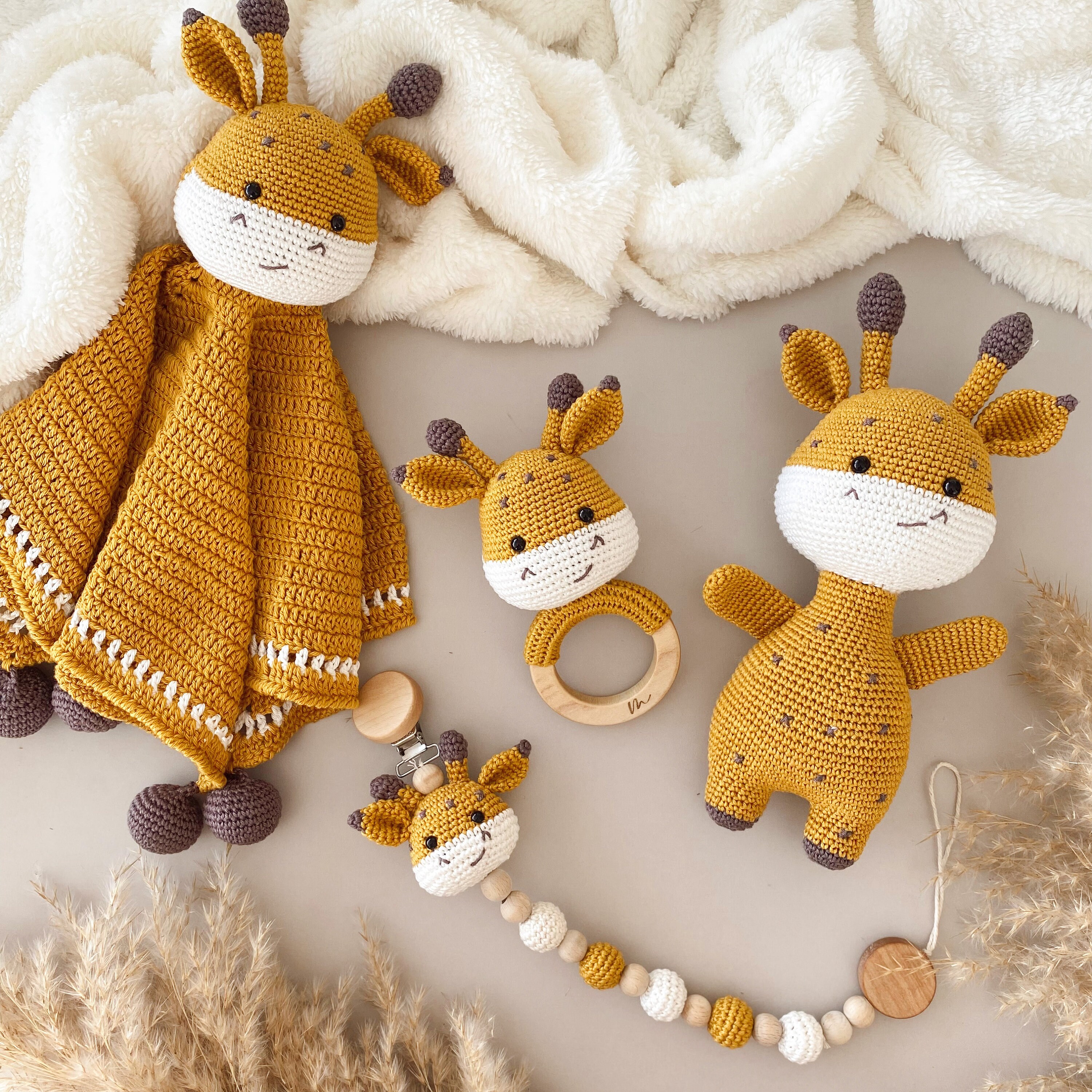 Amigurumi Giraffe Baby Set Giraffe Toy Organic Baby Set Etsy