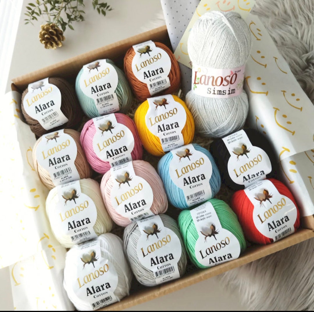 Alara Color Combos Caja Lanoso Alara Trend Colors, Lanas para tejer. Hilo de AlgodΓ³n, 14 ...