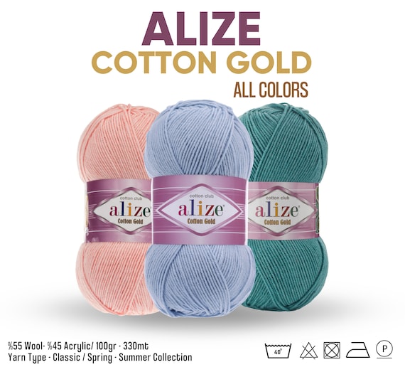 Alize Cotton Gold, Crochet Yarn, Knitting Yarn,toys Yarn,baby Yarn