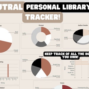 DIGITAL DOWNLOAD My Personal Library Google Sheets Book Reading Diversity Tracker/Spreadsheet Template image 1