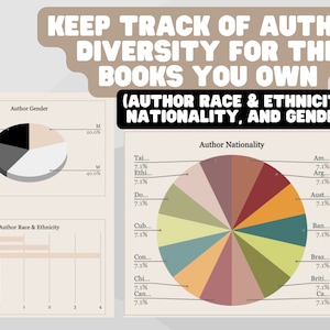 DIGITAL DOWNLOAD My Personal Library Google Sheets Book Reading Diversity Tracker/Spreadsheet Template image 5