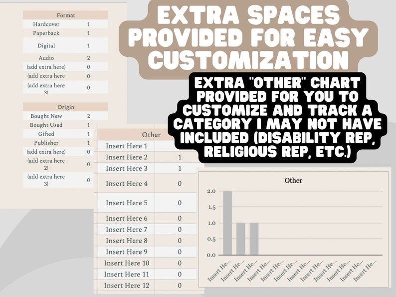 DIGITAL DOWNLOAD My Personal Library Google Sheets Book Reading Diversity Tracker/Spreadsheet Template image 7